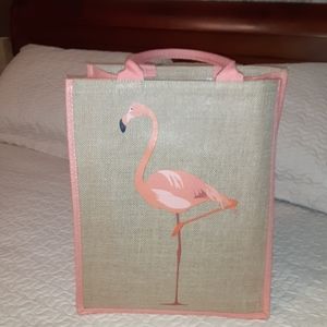 NWOT Flamingo Straw Beach Bag